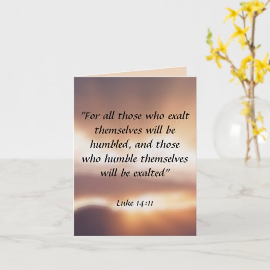 Luke 14:11 kaart (Gele Bloem)