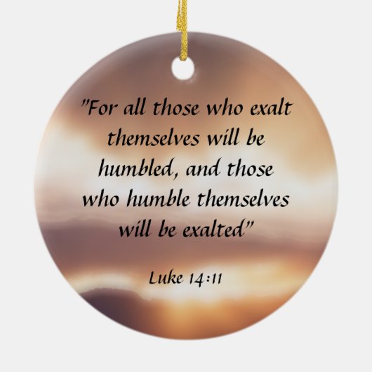 Luke 14:11 keramisch ornament (Achterkant)