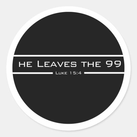 Luke 15:4 Hij verlaat de 99 Ronde Sticker (Voorkant)