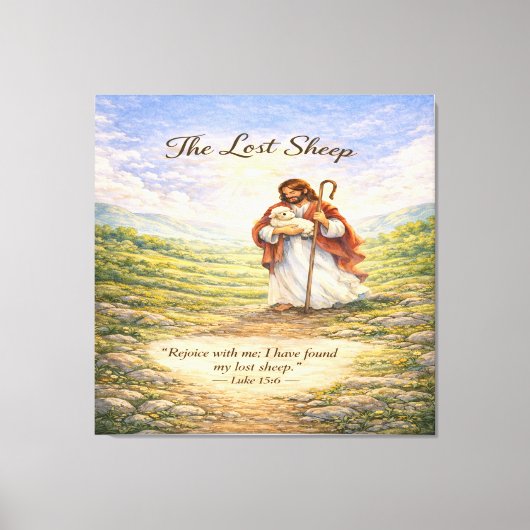 Luke 15 Parable Lost Sheep Canvas Afdruk (Voorkant)
