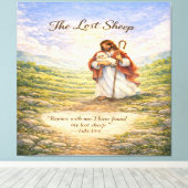 Luke 15 Parable Lost Sheep Canvas Afdruk (Insitu (Houten vloer))