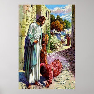 Luke 17:11-19 Tien Lepers gereinigd Poster
