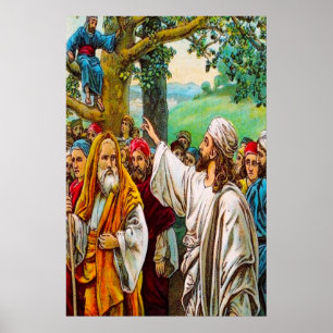 Luke 19:1-10 Jesus bewaart een belastingverzamelaa Poster