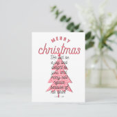 Luke 1:14 Roze kerstboomkoorts Typografie Feestdagenkaart (Staand voorkant)