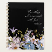 Luke 1:37 Bijbel Verse Wilde Flowers Waterverf Art Planner (Voorkant)
