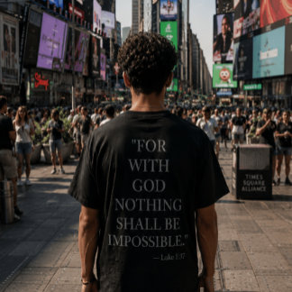 Luke 1:37 Bijbelvers T-Shirt