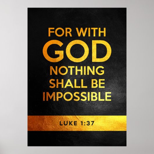Luke 1:37 Bijbelversie Poster (Voorkant)