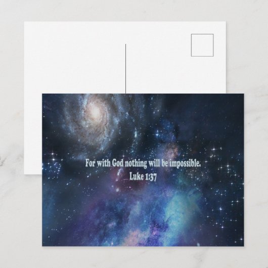 Luke 1:37 briefkaart (Voorkant / Achterkant)