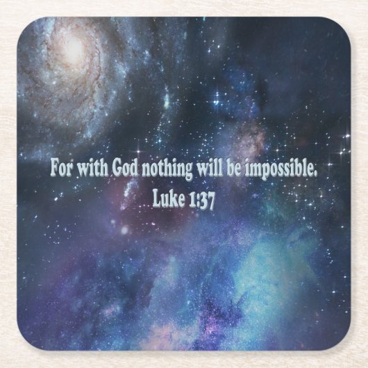 Luke 1:37 kartonnen onderzetters (Voorkant)