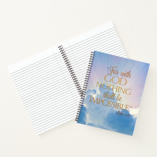 Luke 1:37 met God niets is onmogelijk laptop Notitieboek (Binnen)