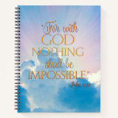 Luke 1:37 met God niets is onmogelijk laptop Notitieboek (Voorkant)