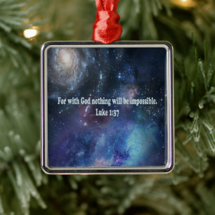 Luke 1:37 metalen ornament