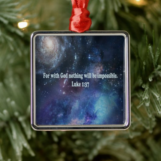 Luke 1:37 metalen ornament (Boom)