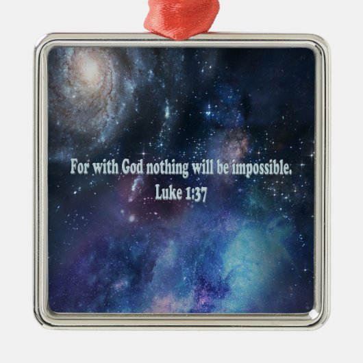 Luke 1:37 metalen ornament (Voorkant)