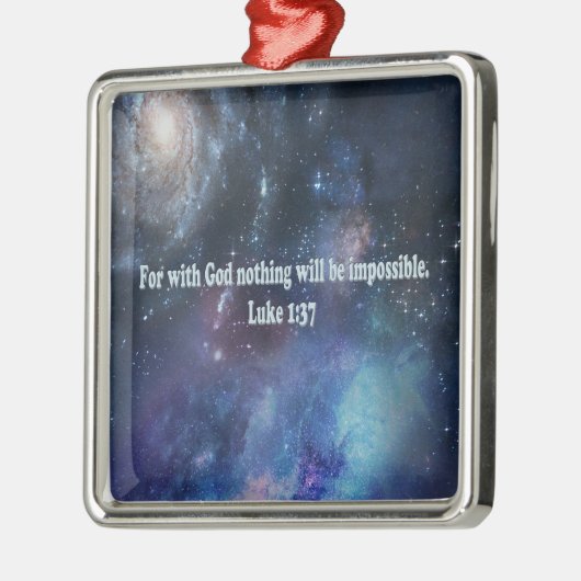 Luke 1:37 metalen ornament (Links)