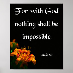 Luke 1:37, voor God Poster