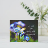 Luke 1:37 Want met God zal niets onmogelijk zijn Briefkaart (Staand voorkant)