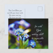 Luke 1:37 Want met God zal niets onmogelijk zijn Briefkaart (Voorkant / Achterkant)