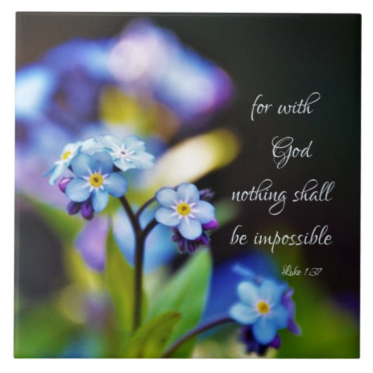 Luke 1:37 Want met God zal niets onmogelijk zijn Tegeltje (Voorkant)