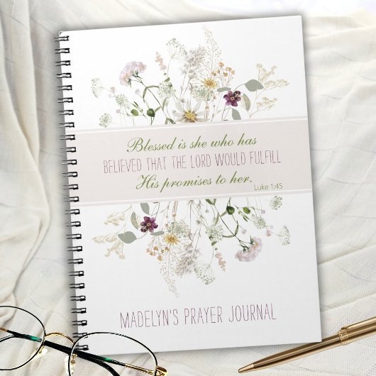 Luke 1:45 Gezegend is zij Wildflower Prayer Journa Notitieboek