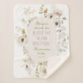 Luke 1:45 Gezegend is zij Wildflower Sherpa Deken (Voorkant)