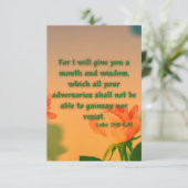 Luke 21:15 KJV Bijbel Verse Pic Flat Wenskaart Kaart (Staand voorkant)