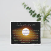 Luke 21:25-28 verzen met Moon Briefkaart (Staand voorkant)