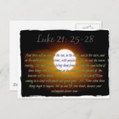 Luke 21:25-28 verzen met Moon Briefkaart (Voorkant / Achterkant)