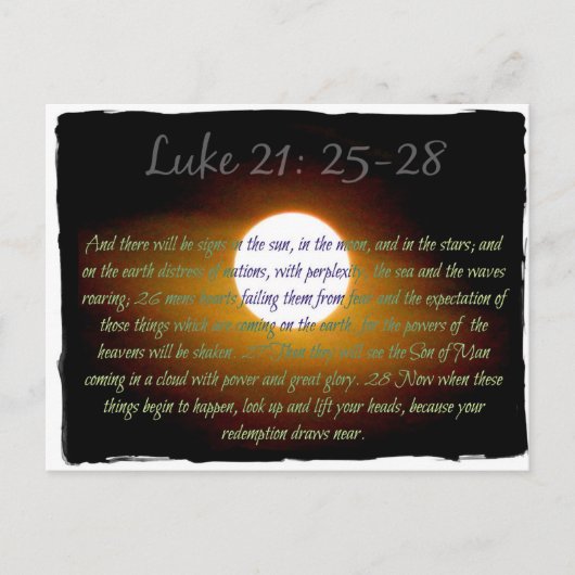 Luke 21:25-28 verzen met Moon Briefkaart (Voorkant)