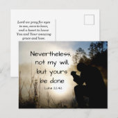 Luke 22:42 niet mijn wil maar jullie zijn gedaan,  briefkaart (Voorkant / Achterkant)