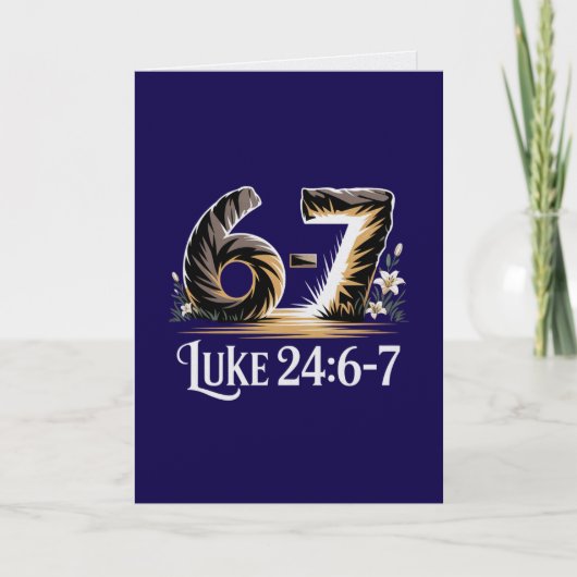 Luke 24:6-7 Easter Card Risen Savior Scripture  Kaart (Voorkant)