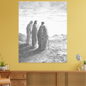 Luke 24A Jesus and Two Disciples Go to Emmaus Canvas Afdruk (Insitu (Woonkamer))