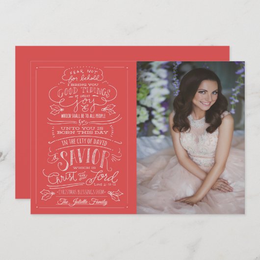 Luke 2-10-11 Passage-kerstWenskaart Kaart (Voorkant / Achterkant)