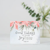 Luke 2:10 Goede getimede van grote vreugde, Kerstm Briefkaart (Staand voorkant)