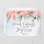 Luke 2:10 Goede getimede van grote vreugde, Kerstm Briefkaart (Voorkant / Achterkant)