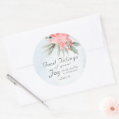 Luke 2:10 Goede getimede van grote vreugde, Kerstm Ronde Sticker (Envelop)