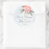 Luke 2:10 Goede getimede van grote vreugde, Kerstm Ronde Sticker (Tas)