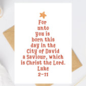 Luke 2:11 Bible Verse Christmas Tree Art Feestdagen Kaart