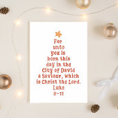 Luke 2:11 Bible Verse Christmas Tree Art Feestdagen Kaart
