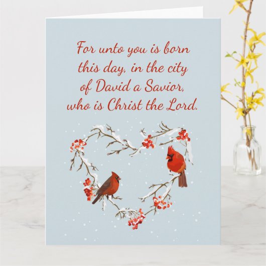 Luke 2:11 Kerstabel van de Kerst van de Schrift Ve Kaart (Gele Bloem)