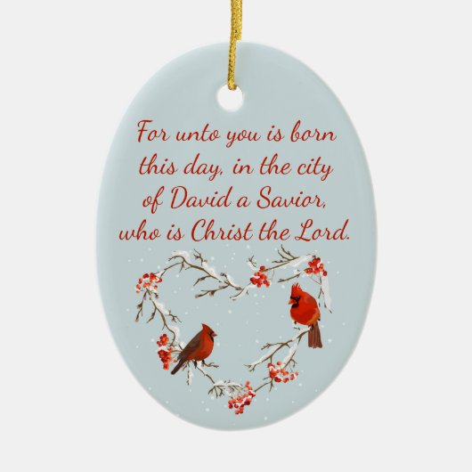 Luke 2:11 Kerstabel van de Kerst van de Schrift Ve Keramisch Ornament (Voorkant)