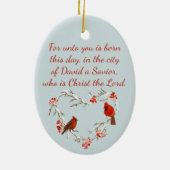 Luke 2:11 Kerstabel van de Kerst van de Schrift Ve Keramisch Ornament (Achterkant)