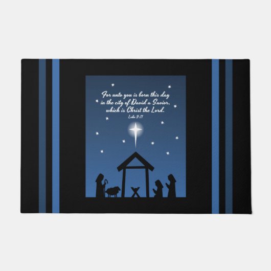 Luke 2:11 Kerstabel Verse Doormat Deurmat (Voorkant)