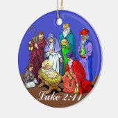Luke 2:11 kerstversiering van de Scène van de Nati Keramisch Ornament (Links)