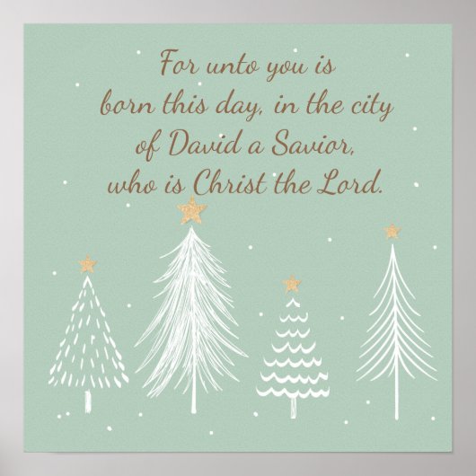 Luke 2:11 Manuscript voor de Verse Post van de Bij Poster (Voorkant)