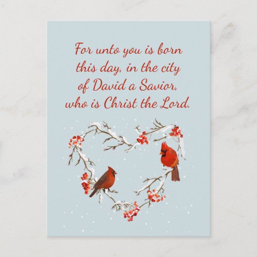 Luke 2:11 Manuscript voor de Verse van de Bijbel v Briefkaart (Voorkant)