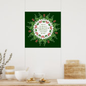 Luke 2:11 Manuscript voor Kerstmis met Holly Poster (Keuken)