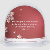 Luke 2:11 Nativity Bible Verse Snow Globe Sneeuwbol (Achterkant)