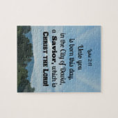 Luke 2:11 tot je deze dag geboren bent, in legpuzzel (Horizontaal)