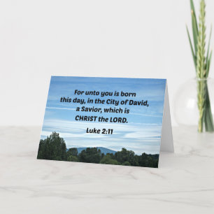 Luke 2:11 Voor je hart is je deze dag geboren Bedankkaart
